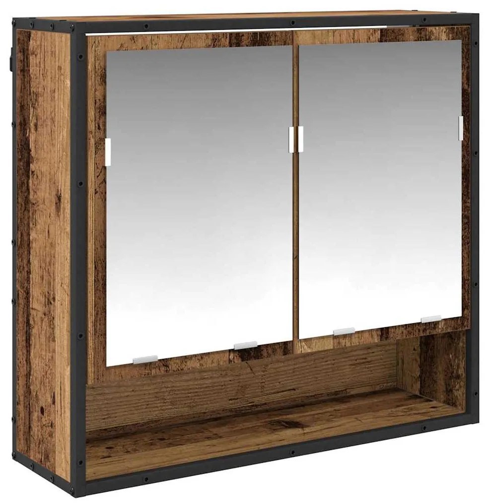 Fürdőszoba bútor szett fiókkal 3 pcs Régi fa 35 x 37.5 x 166 cm