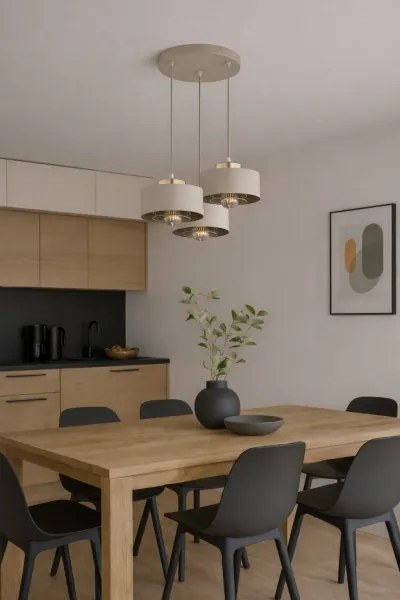 BRILAGI - Függőlámpa kábellel SPRING 3xE27/60W/230V bézs/arany