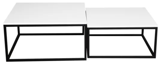 KÉSZLET 2x Kávésasztal DUAL fehér/fekete