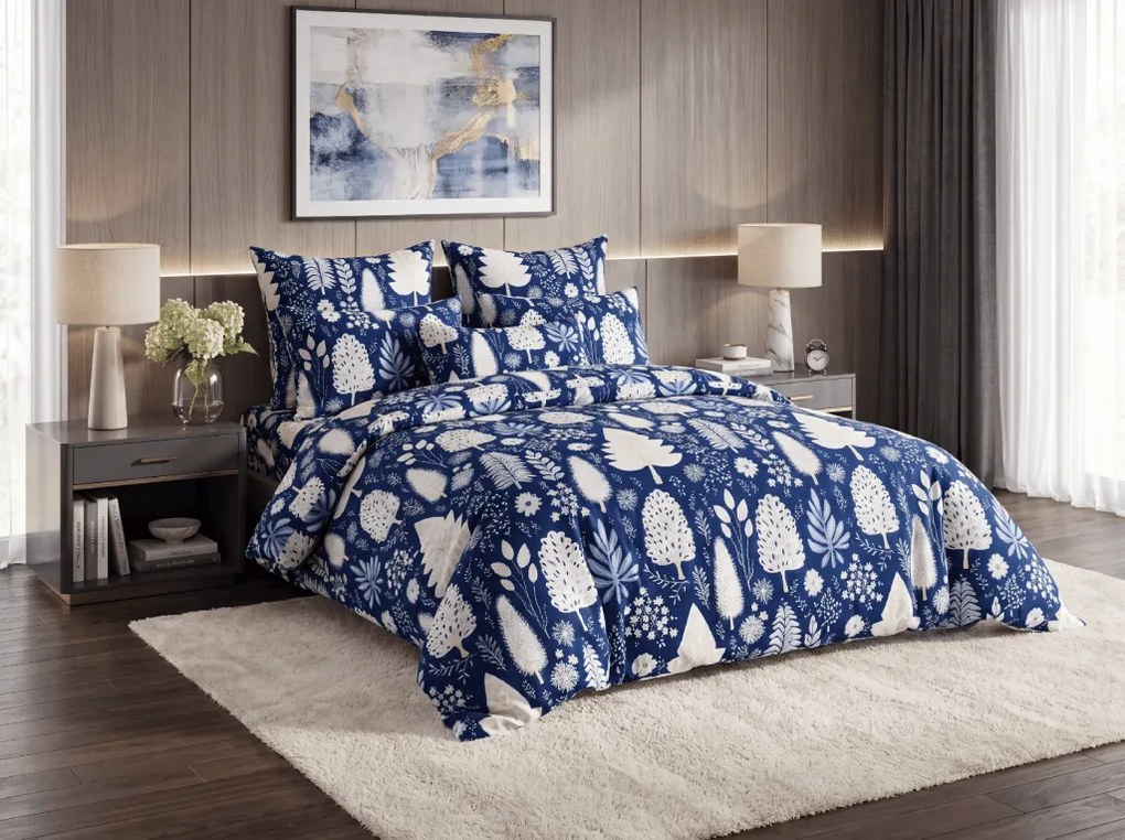 Mikroszálas ágyneműhuzat INDIGO BLOOM kék Ágyneműhuzat mérete: 70 x 90 cm | 140 x 220 cm