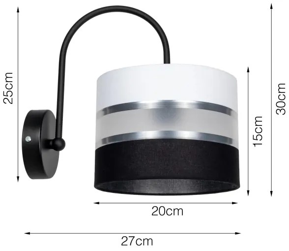 Fali lámpa CORAL 1xE27/60W/230V fekete/fehér