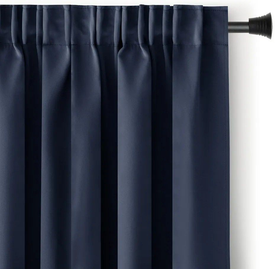 Restilo Blackout Oxford Pleat függöny, indigó, 140 x 245 cm