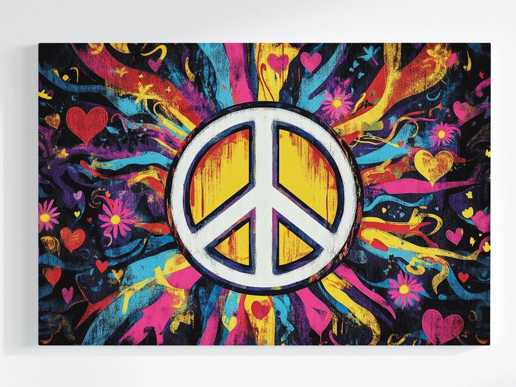 Canvas Graffiti Vászonkép Peace Csendes-óceán Hippie Boho 60x40