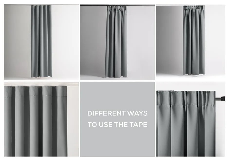 Szürke sötétítő termo függöny 140x270 cm Pleat – Restilo