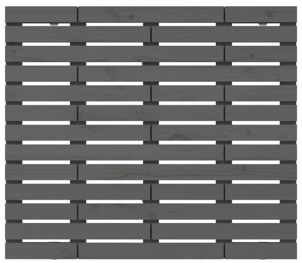 szürke tömör fenyőfa fali fejtámla 106 x 3 x 91,5 cm