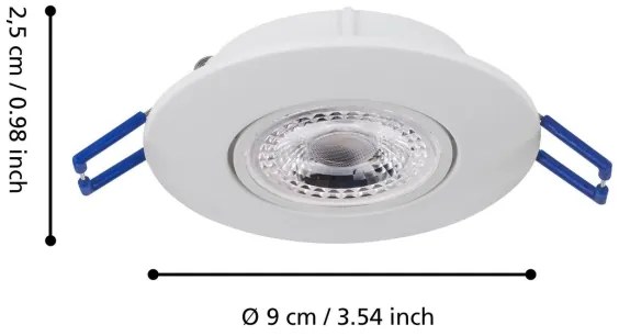 Eglo 75763 - KÉSZLET 3x LED Beépíthető lámpa ZUJAR LED/3,4W/230V fehér