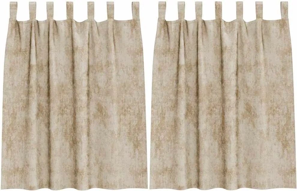 vidaXL Bársonyfüggönyök függönyökkel 2 pcs Krém 140 x 140 cm Bársony
