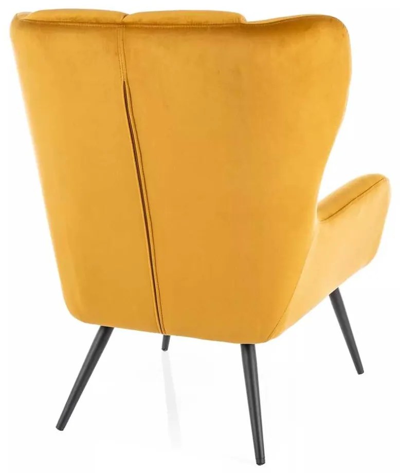 Arroyal Velvet fotel, sárga