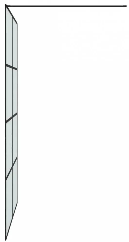 Fekete esg tejüveg zuhanyfal 140x195 cm