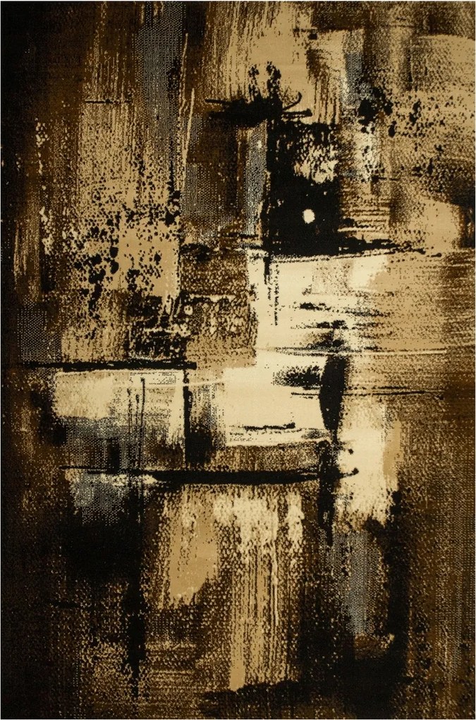 Absztrakt Szőnyeg Csokoládébarna Bézs Fekete Sűrű Rose 160x230 cm