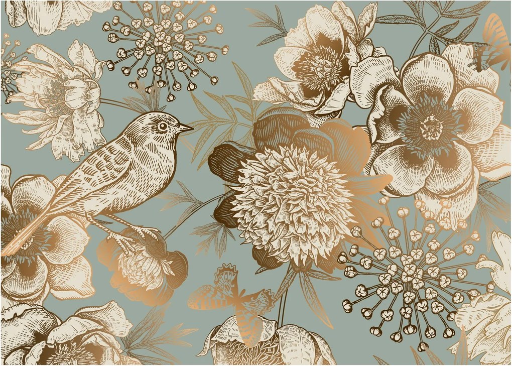 Arany virágok képe (70x50 cm)