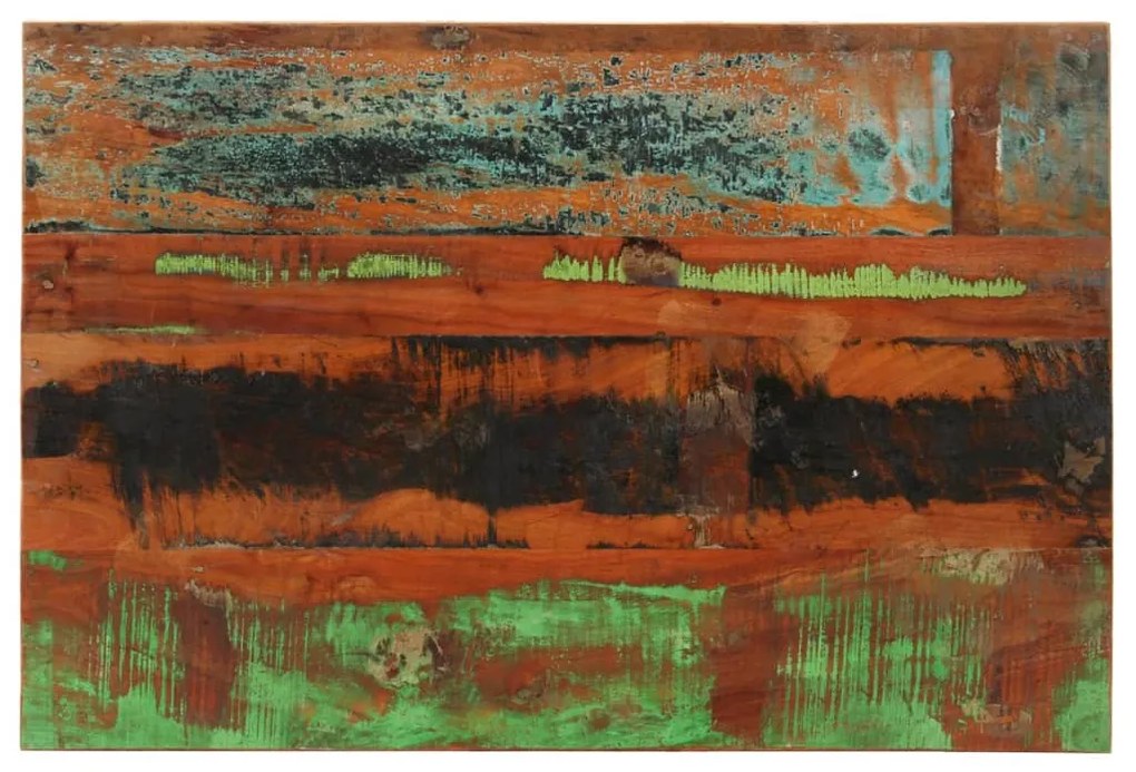 négyszögű tömör újrahasznosított fa asztallap 60x90 cm 15-16 mm