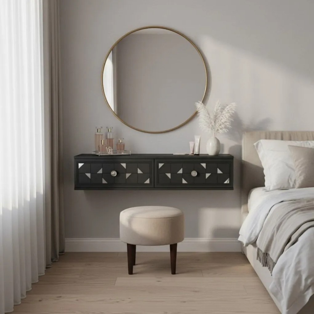 Moka komód, antracit-ezüst, 120 cm