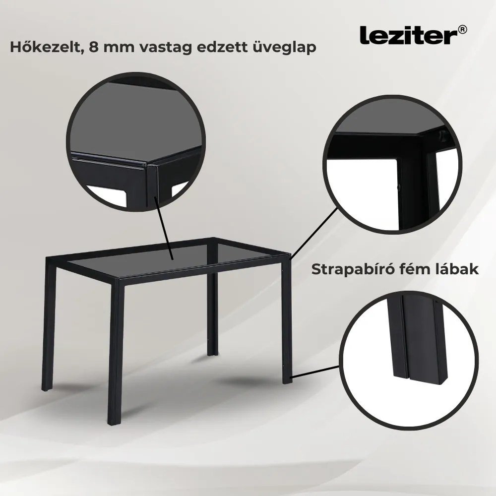 Karen 4+1 étkező garnitúra fekete-barna