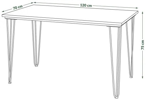 Étkezőasztal HALIJA craft tölgy dekorral