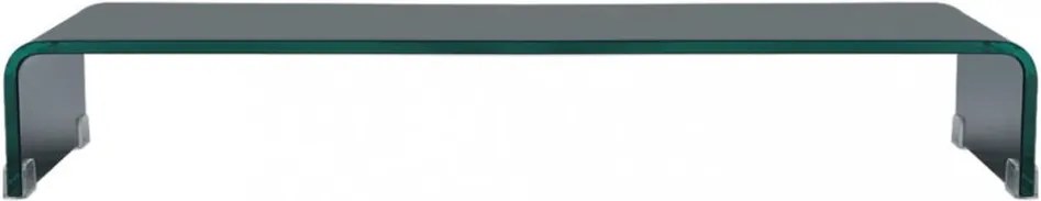 Fekete üveg TV/monitor állvány üveg 90x30x13 cm