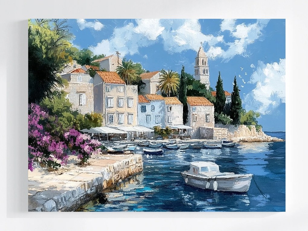 Vászonkép Canvas Tájkép Dél Horvátország Hvar Sétány 80x60