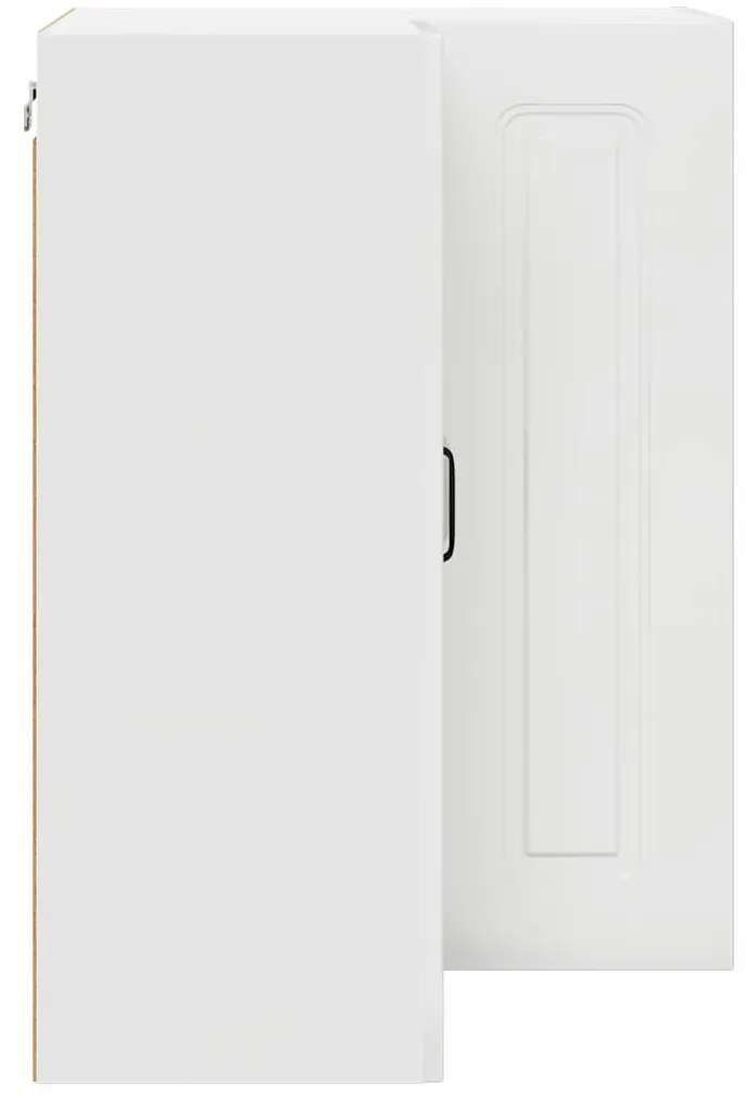 Fali konyhaszekrény Magas Fényű Fehér 57 x 57 x 80 cm Faanyag