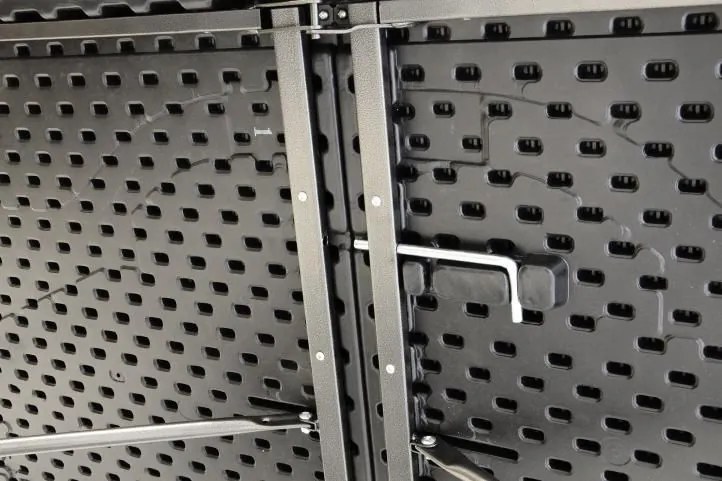 Összecsukható kerti asztal rattan kivitel180 x 75 cm fekete