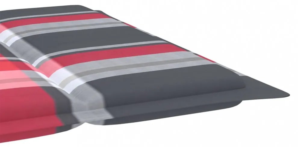 piros kockás oxford szövet napozóágy párna 186x58x4 cm