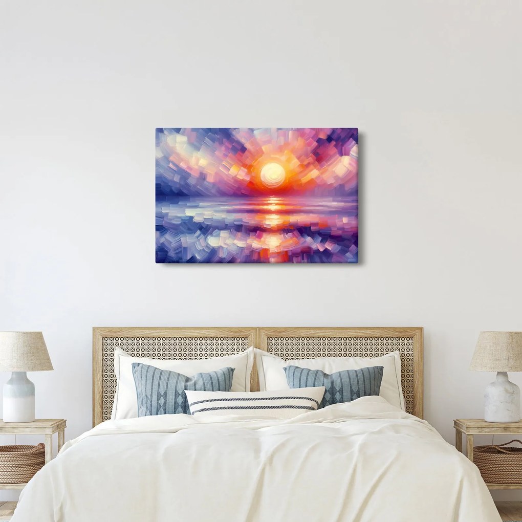 Kép - Színes művészi naplemente (90x60 cm)