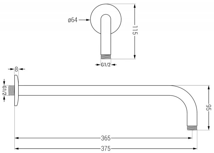 Mexen Kai DR70 rejtett kád-zuhany szett esőzuhannyal 30 cm, grafit, 77602DR70301-66
