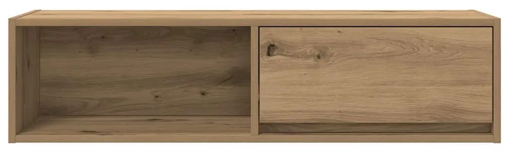 kézműves tölgy színű szerelt fa TV-szekrény 100x31x25,5 cm