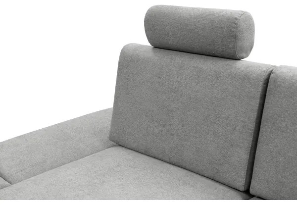 AVESTA, balos, L-alakú, ággyá nyitható kárpitozott sarokgarnitúra tárolóhellyel, szürke