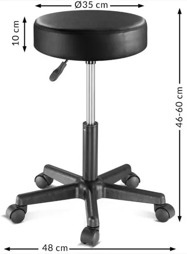 Casaria® Gurulós puff - fekete