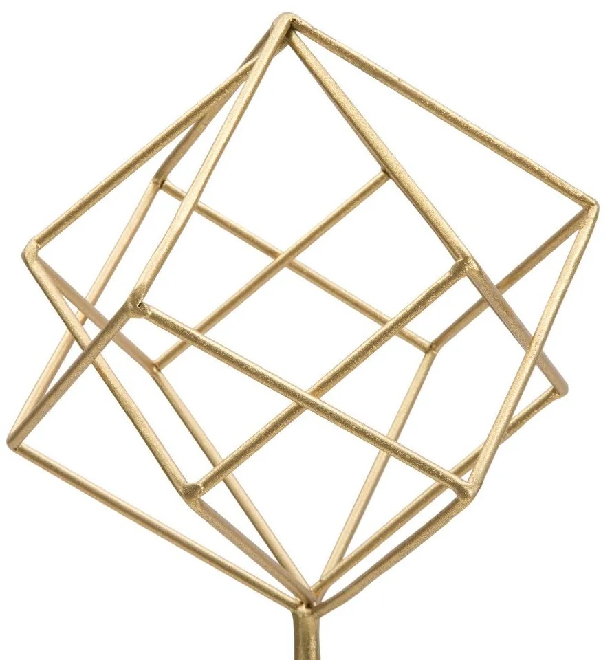 Cube szobor aranyszínű dekorral - Mauro Ferretti