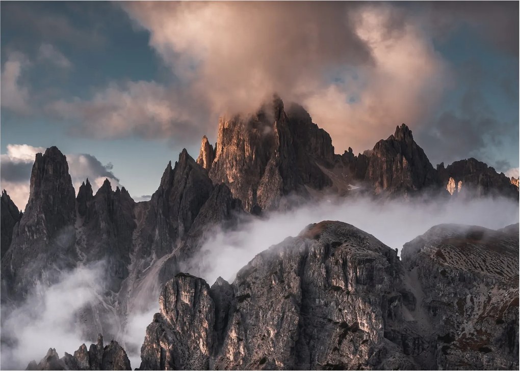 Kép - A ködben rejtett olasz dolomitok (70x50 cm)
