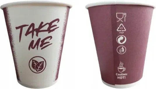 Eldobható bögrék felár nélkül 100% öko papír elvitelre 250 ml 50 db