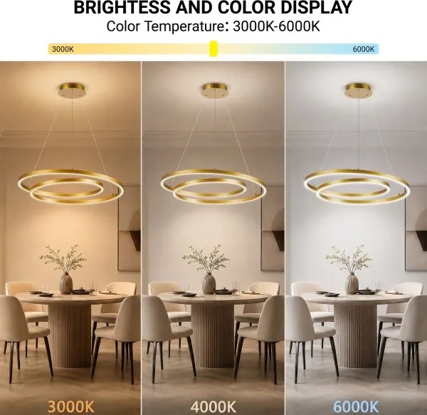 BRILAGI-LED Fényerőszabályozható függeszték kábelen TWISTER LED/75W/230V 3000-6000K arany +Távirányító