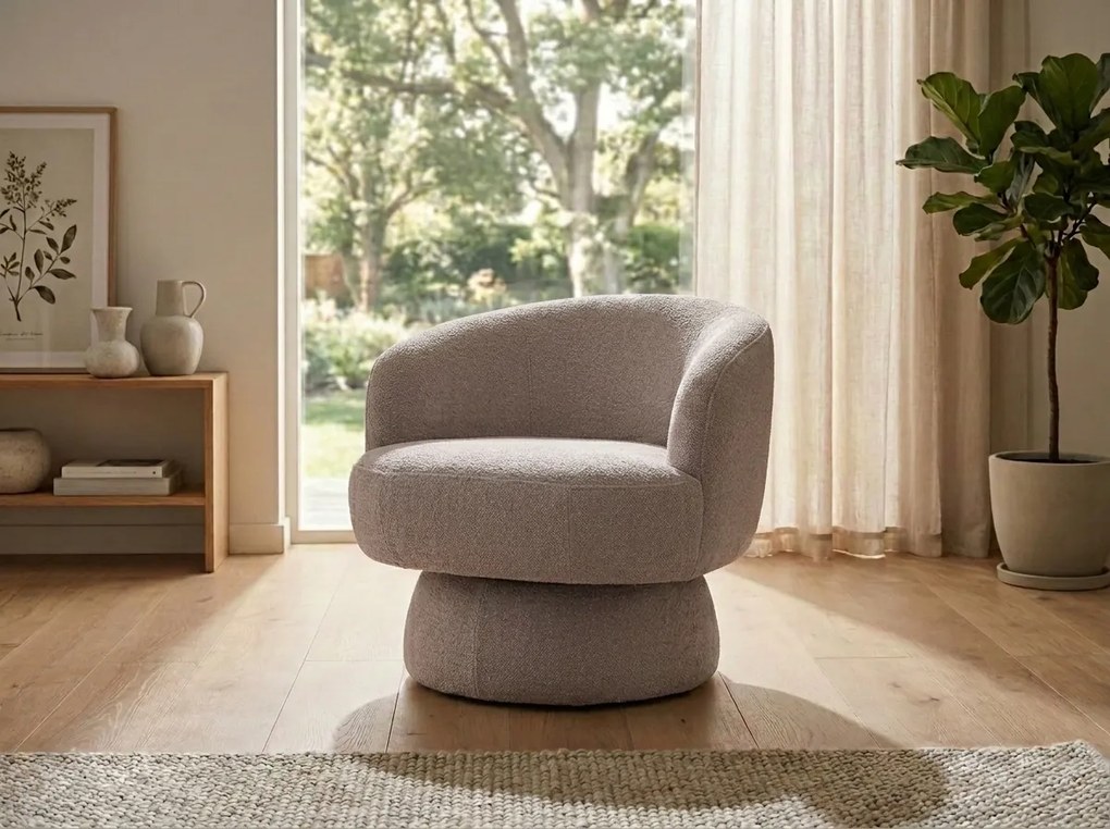 Forgatható design fotel COSMIC RAVEN, sötétbézs