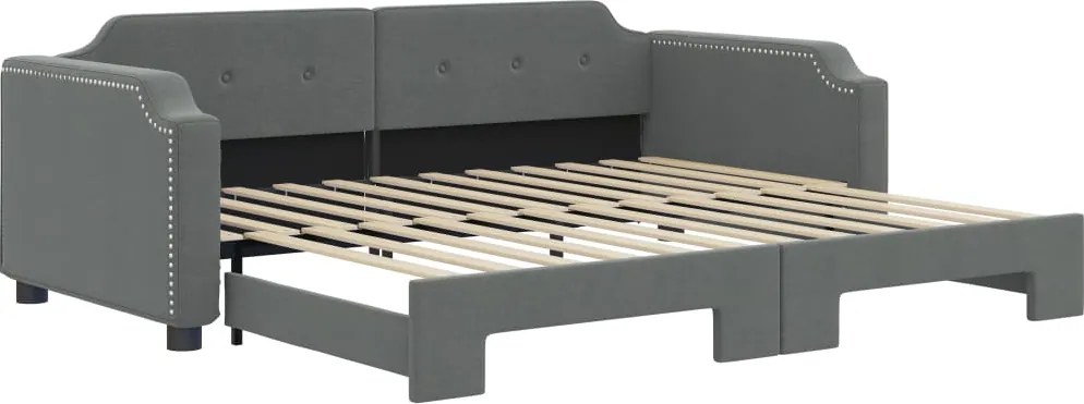 vidaXL sötétszürke kihúzható szövet heverő 80 x 200 cm