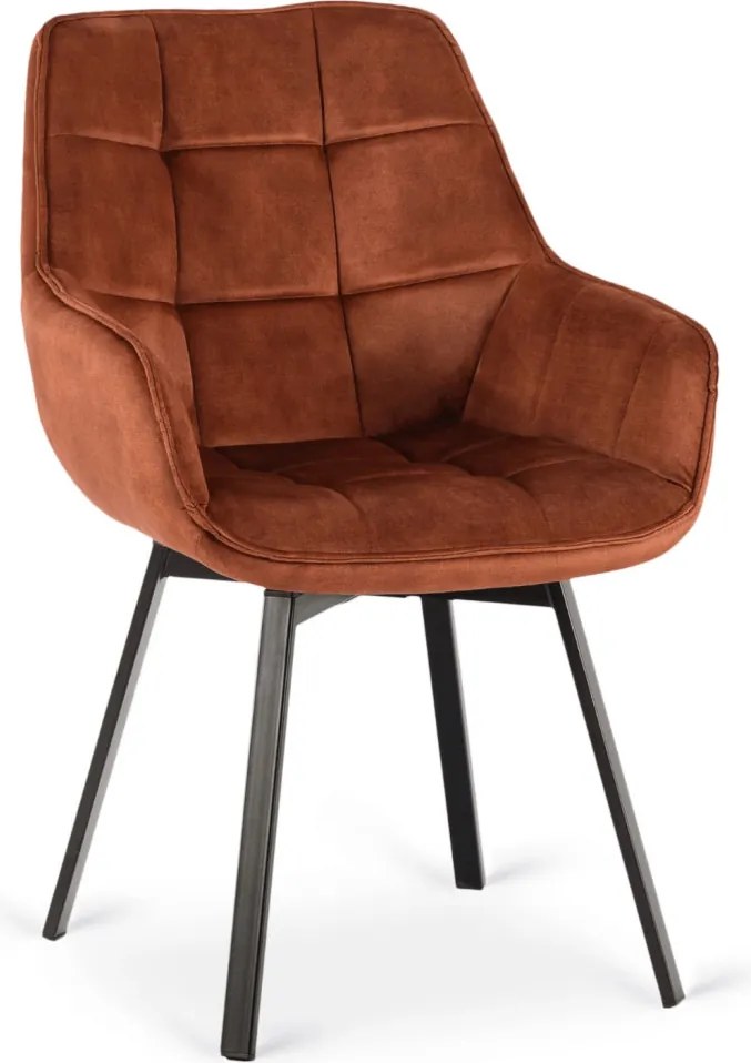 Forgószék rozsdabarna bársony kárpittal – LUNA