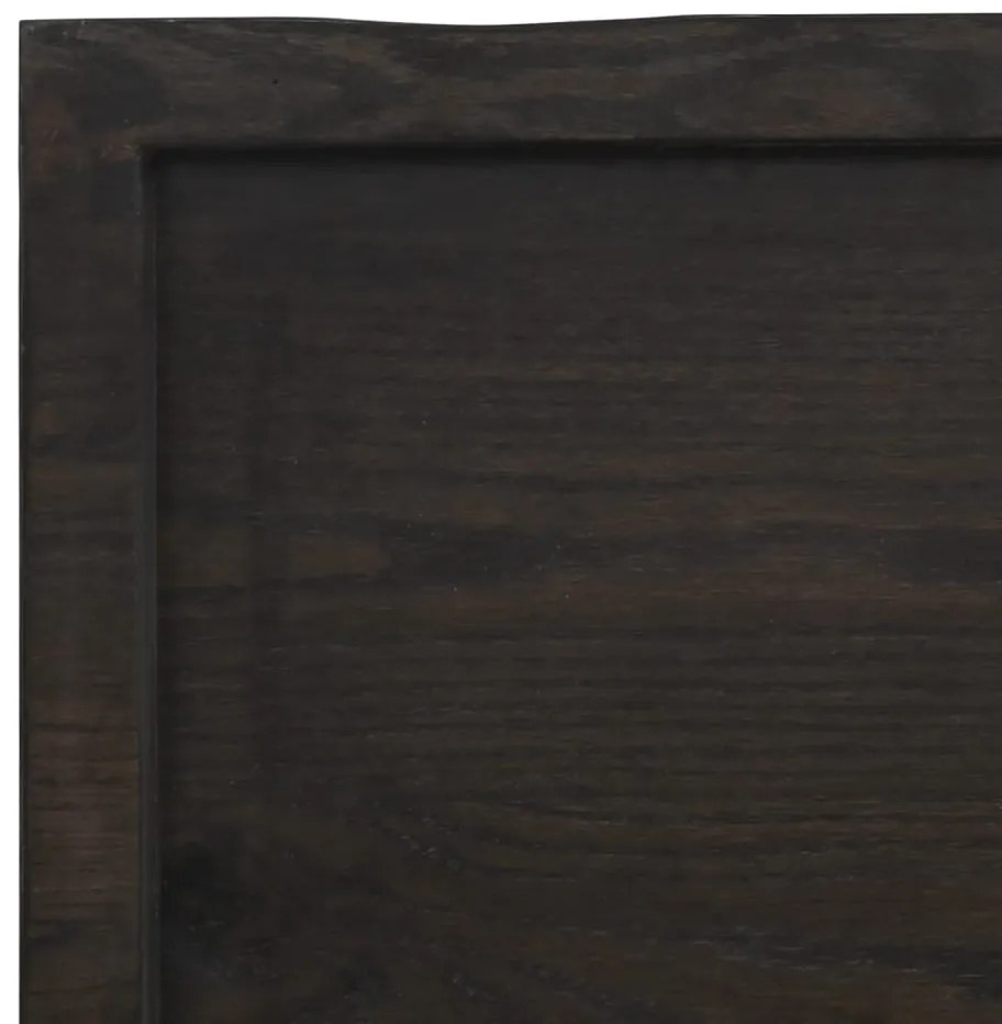 sötétbarna kezelt tömör tölgyfa asztallap 160x50x(2-4) cm