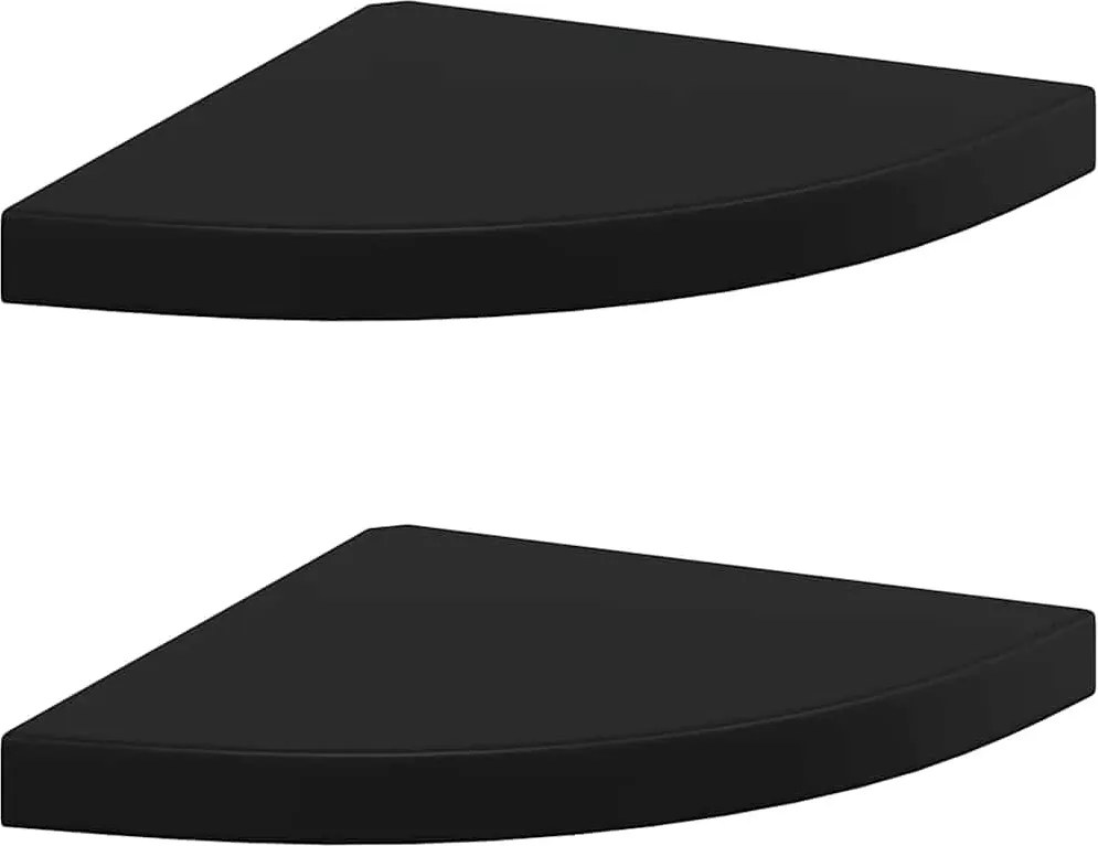 vidaXL 323920 Floating Corner Shelves 2 pcs Black 35x35x3,8 cm MDF