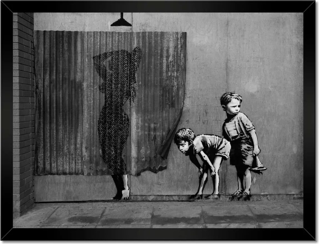 Poszterek keretben 40x30 Banksy Csaj Zuhany