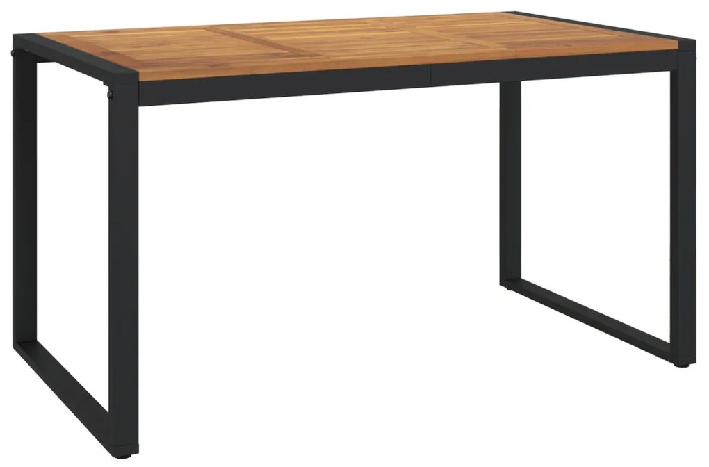 Kert étkező szett 5 pcs Fekete és Fa 140 x 80 x 75 cm