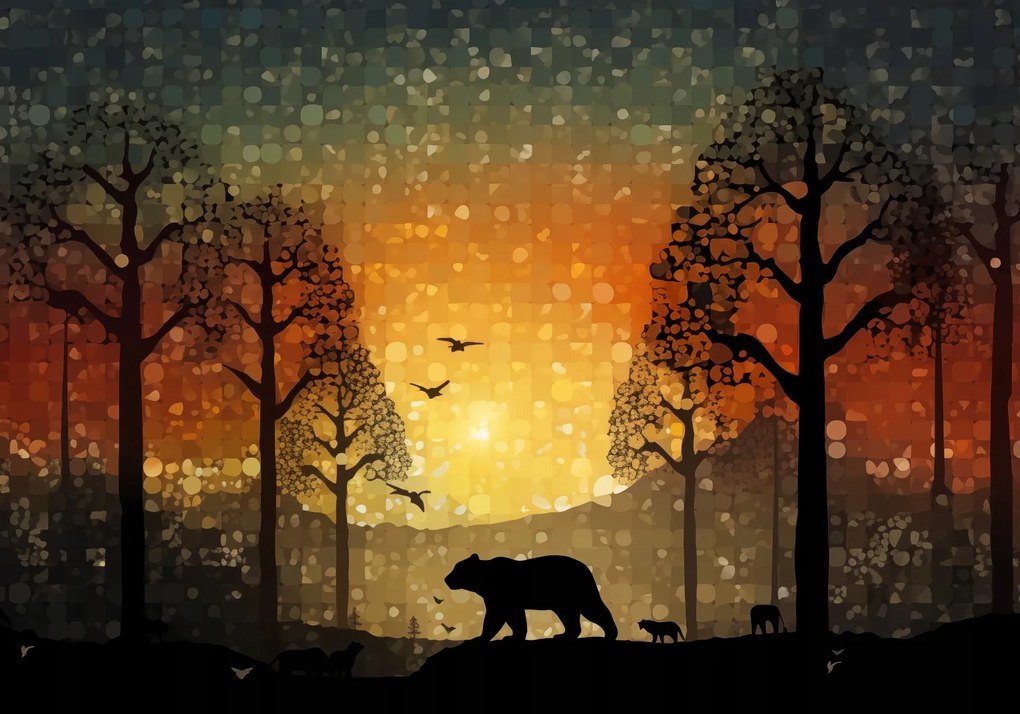 Poszter 66,5x46,5cm Nyugat a vadregényes erdőben