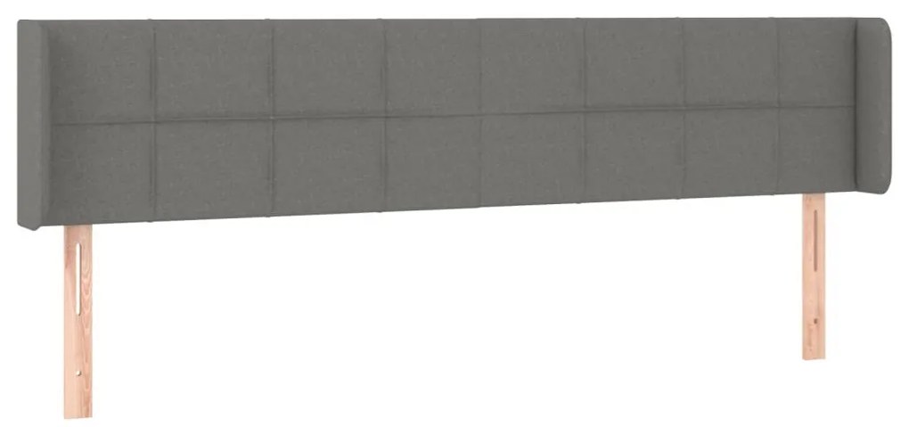 sötétszürke szövet LED-es fejtámla 163 x 16 x 78/88 cm
