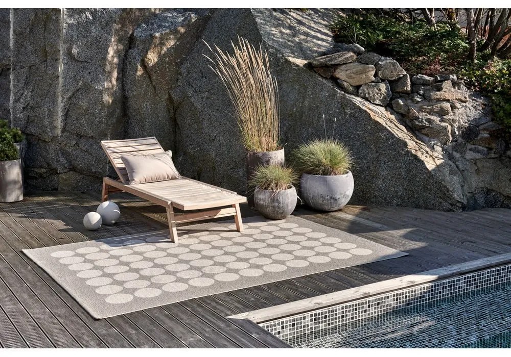 Barna-bézs kültéri-beltéri futószőnyeg 70x160 cm Hugo Walnut Linen – Pappelina