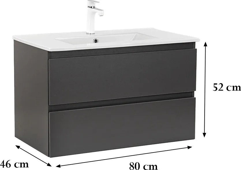 Vario Forte 80 alsó szekrény mosdóval antracit-antracit