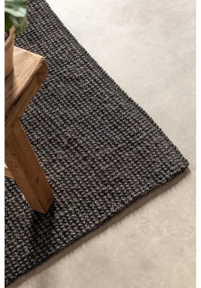 Fekete juta futószőnyeg 80x200 cm Bouclé – Hanse Home