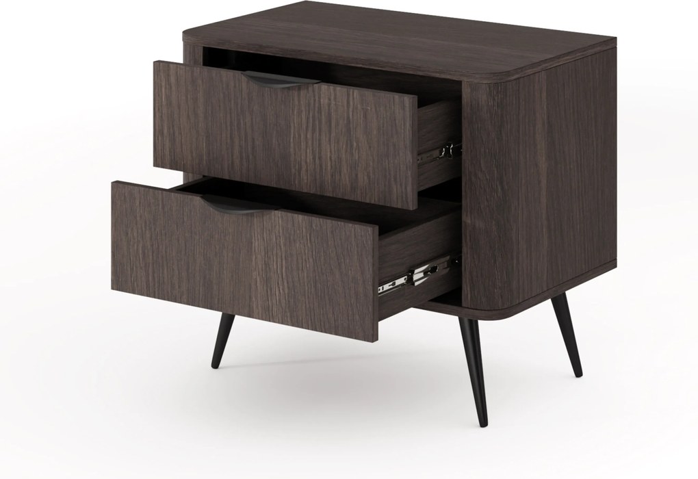 Edrin éjjeliszekrény 63 cm fiókokkal - dunin tölgy / fekete