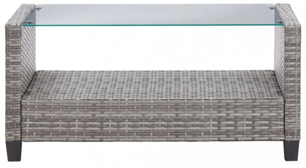 6 részes sötétszürke polyrattan kerti kanapészett párnákkal