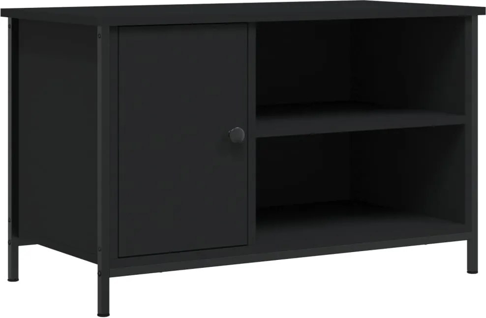 vidaXL fekete szerelt fa TV-szekrény 80x40x50 cm