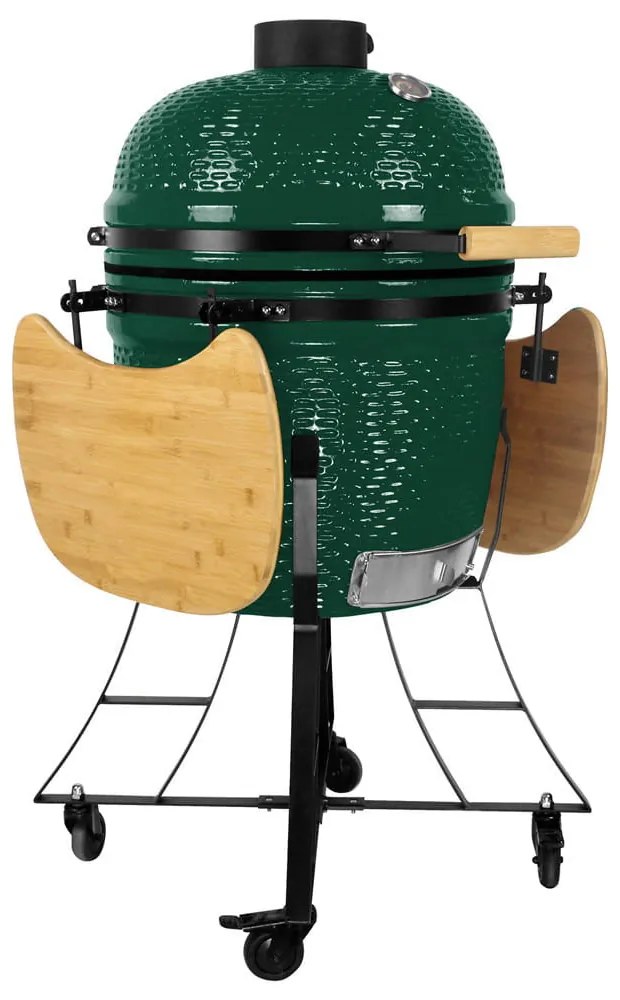 Kerámia faszéngrill oldalpolcokkal, 46 cm ráccsal