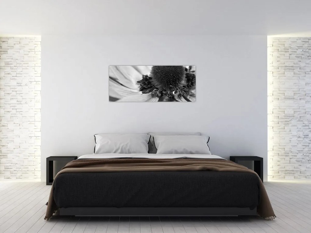 Kép - Virág fekete-fehérben (120x50 cm)